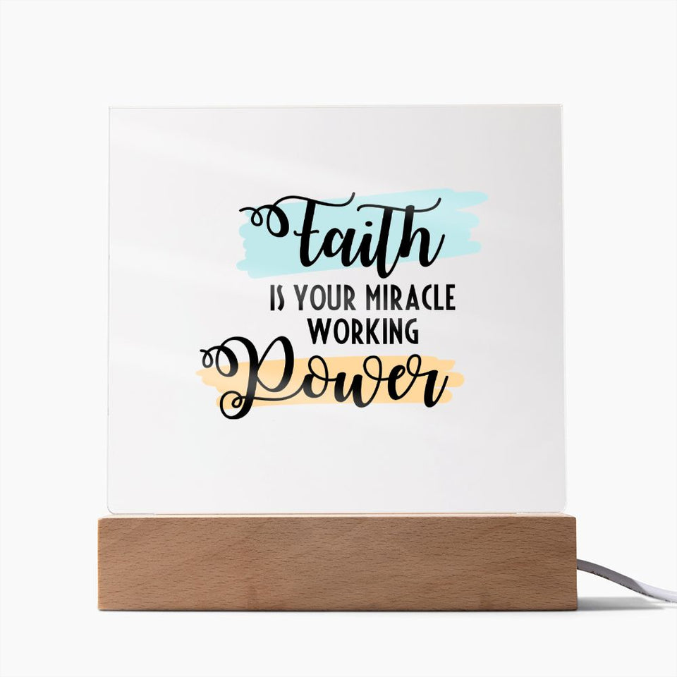 Faith Acrylic Square Template-Jewelry-Wooden Base-3-Chic Pop