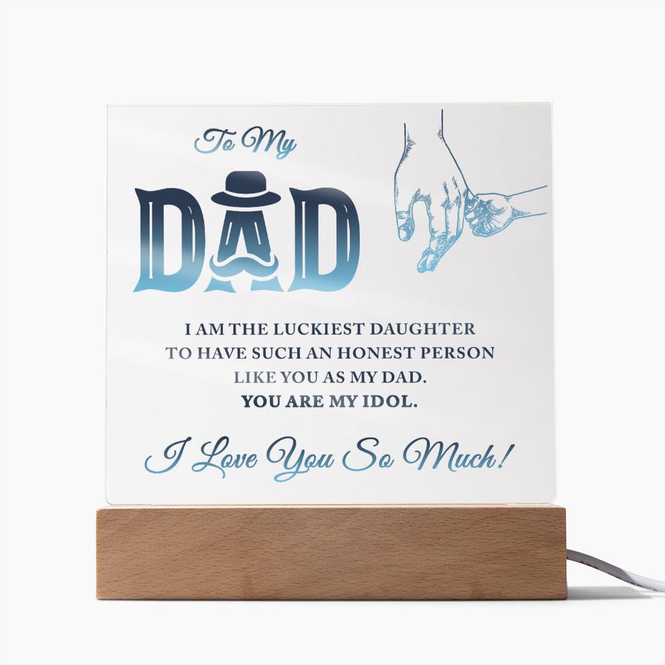 To My Dad I Am The Luckiest Daughter To Have-Jewelry-Wooden Base-3-Chic Pop