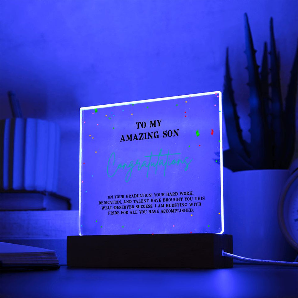 To my amazing son-Jewelry-Acrylic Square with LED Base-4-Chic Pop