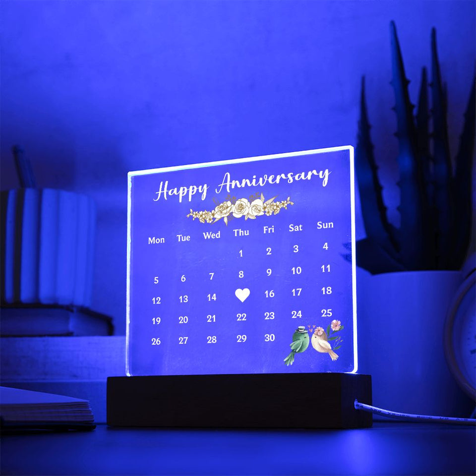 Happy Anniversary-Jewelry-Acrylic Square with LED Base-4-Chic Pop