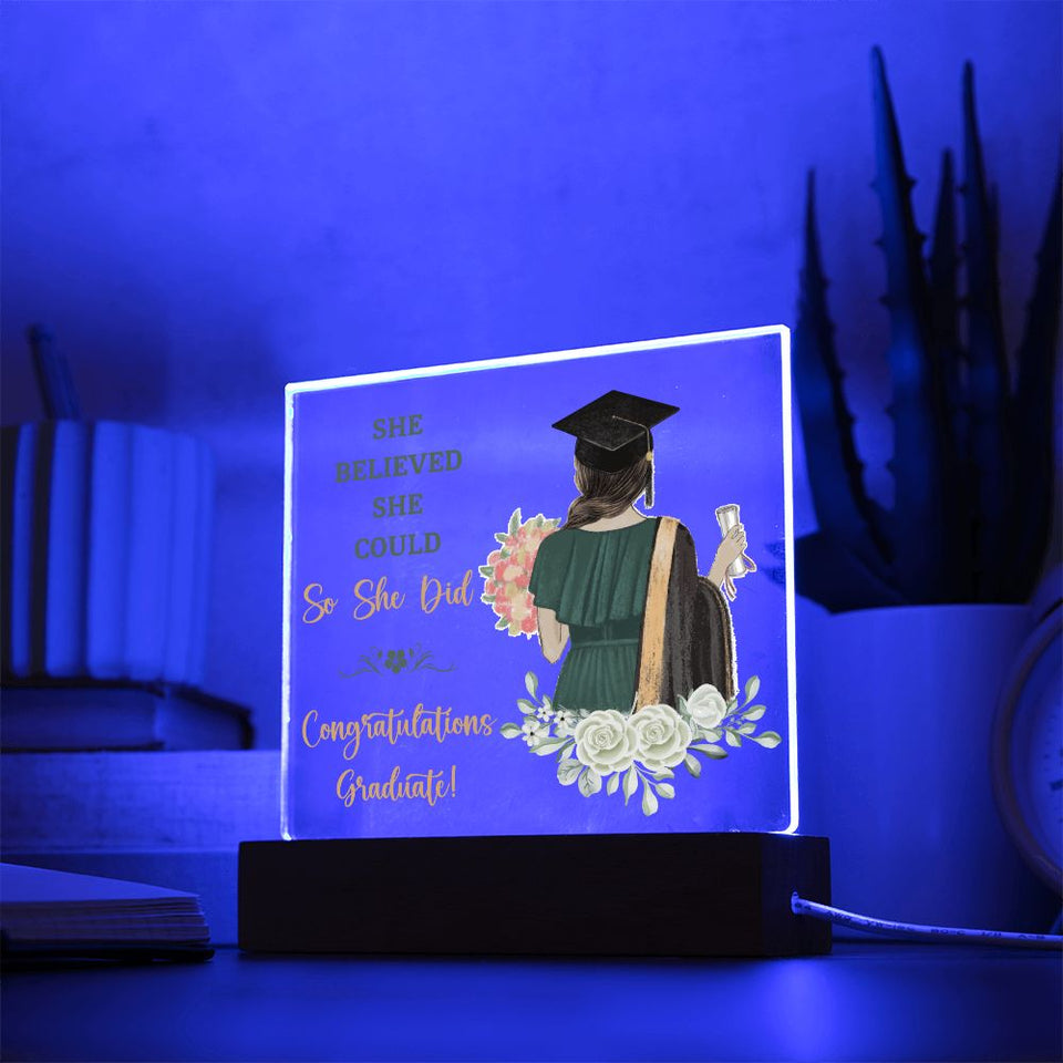 To The Graduate-Jewelry-Acrylic Square with LED Base-4-Chic Pop