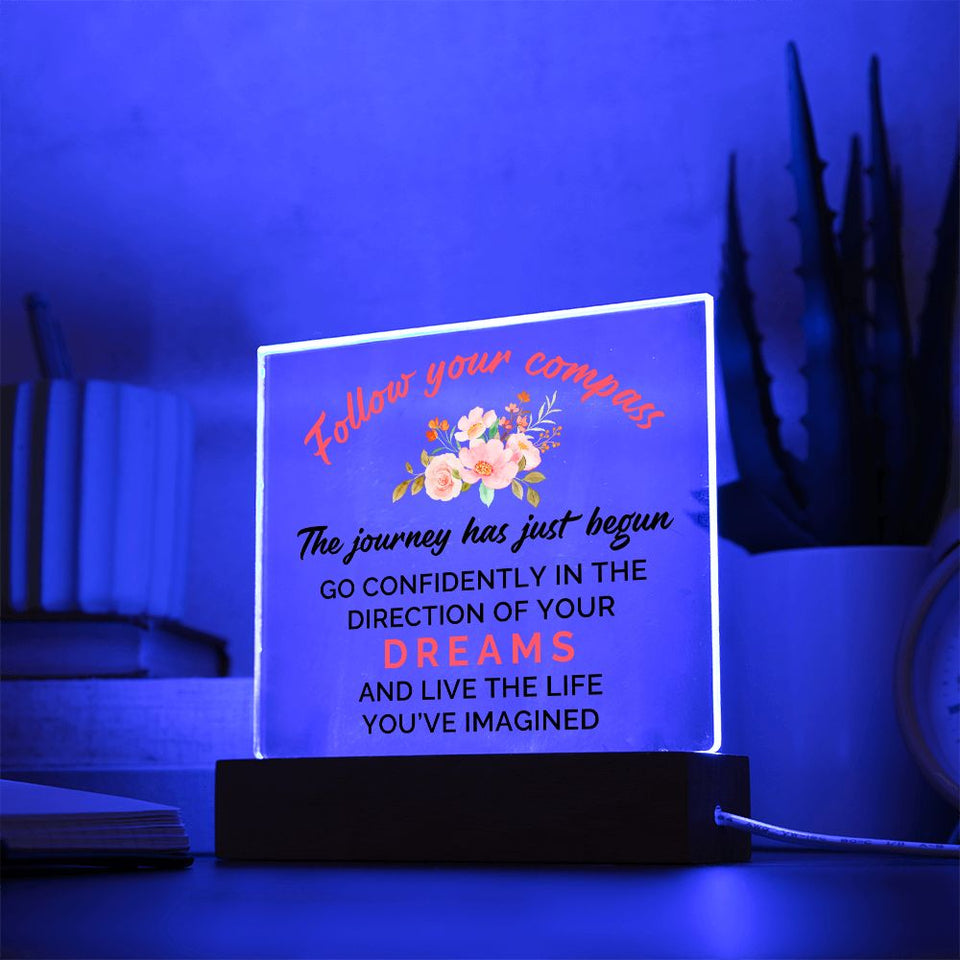 graduation gifts daughter-Jewelry-Acrylic Square with LED Base-4-Chic Pop