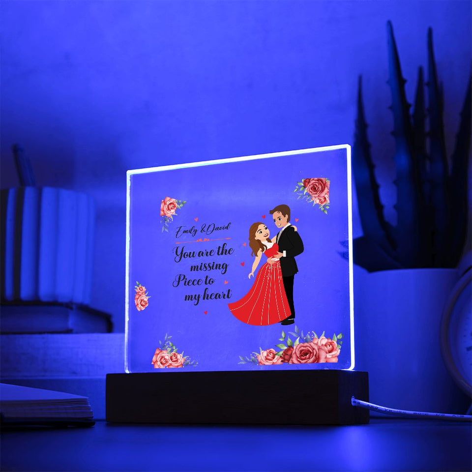 You Are The Missing Piece To My Heart-Jewelry-Acrylic Square with LED Base-4-Chic Pop