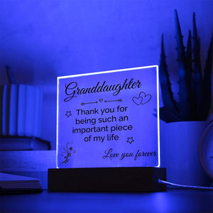 Granddaughter gift-Jewelry-Acrylic Square with LED Base-4-Chic Pop