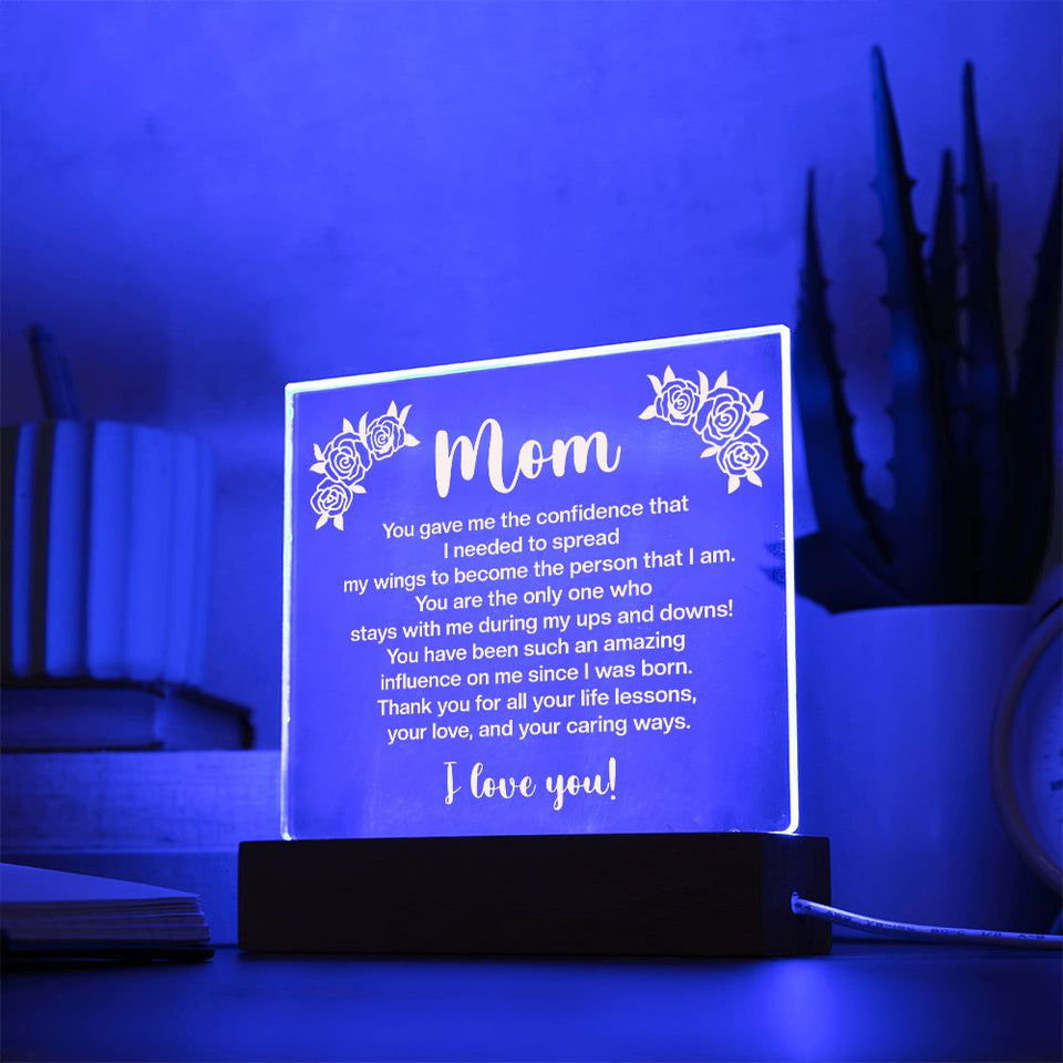 Mom You Gave Me The Confidence-Jewelry-Acrylic Square with LED Base-4-Chic Pop