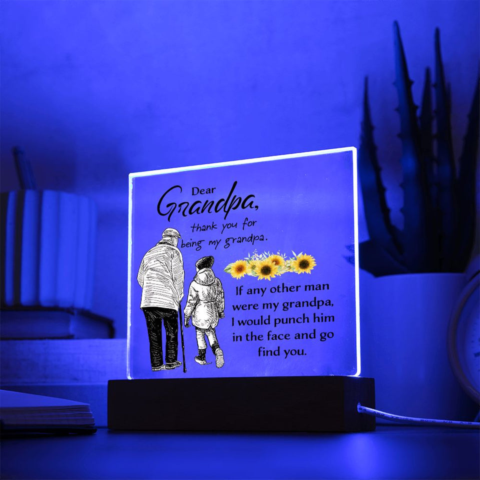 Grandpa Acrylic Square Template-Jewelry-Acrylic Square with LED Base-4-Chic Pop