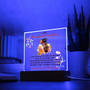 To My Remarkable Daughter I love you for the little girl you once were-Jewelry-Acrylic Square with LED Base-4-Chic Pop