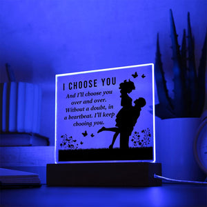 I Choose You-Jewelry-Acrylic Square with LED Base-4-Chic Pop