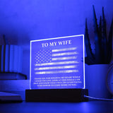 Military Wife-Jewelry-Acrylic Square with LED Base-4-Chic Pop