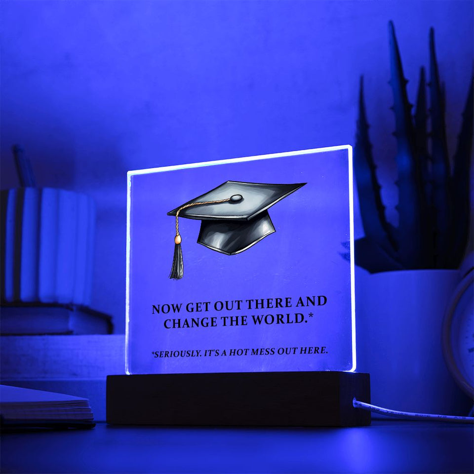 Funny Graduation-Jewelry-Acrylic Square with LED Base-4-Chic Pop