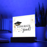 Congrats grad!-Jewelry-Acrylic Square with LED Base-4-Chic Pop