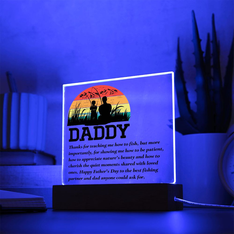 Fishing Dad-Jewelry-Acrylic Square with LED Base-4-Chic Pop