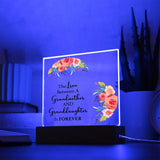 The Love etween a grandmother and granddaughter Acrylic Square Template-Jewelry-Acrylic Square with LED Base-4-Chic Pop