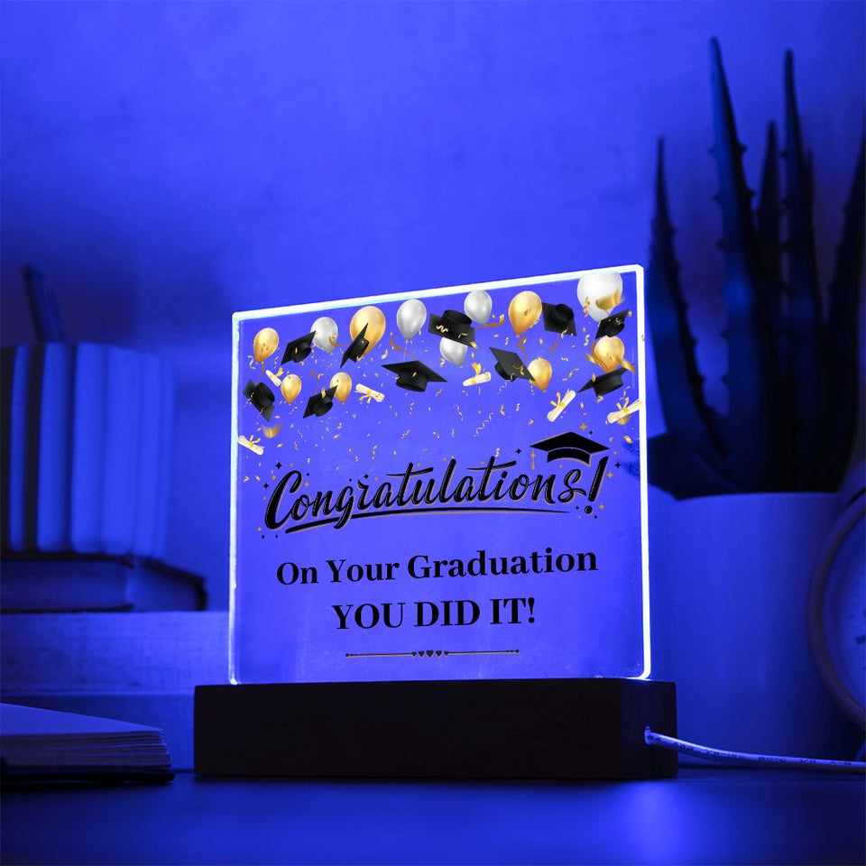 Congratulation On Your Graduation-Jewelry-Acrylic Square with LED Base-4-Chic Pop