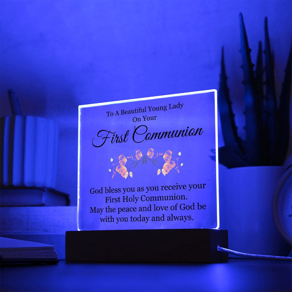 First Communion-Jewelry-Acrylic Square with LED Base-4-Chic Pop