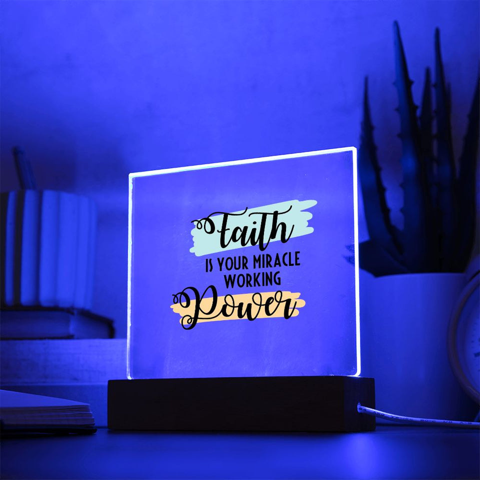 Faith Acrylic Square Template-Jewelry-Acrylic Square with LED Base-4-Chic Pop