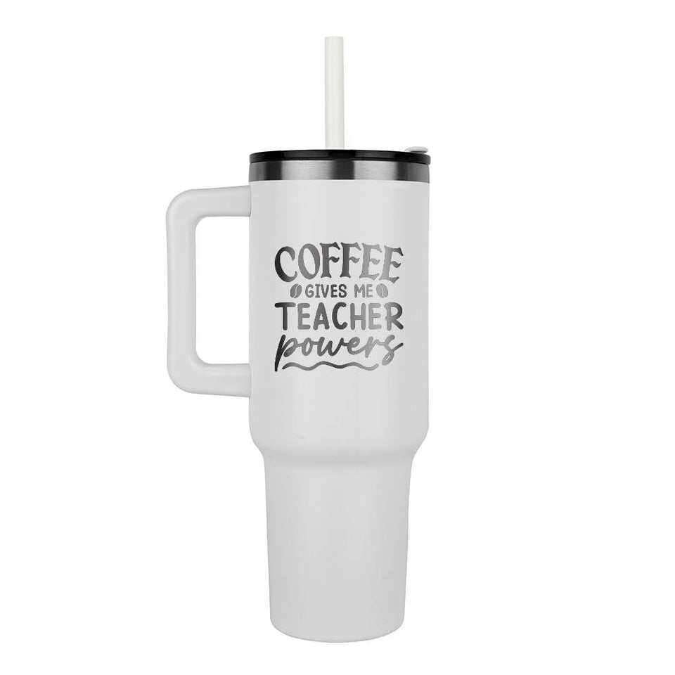 Coffee Give Me Teacher Power Tumbler-Jewelry-White-1-Chic Pop