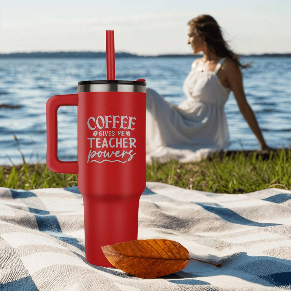 Coffee Give Me Teacher Power Tumbler-Jewelry-White-19-Chic Pop