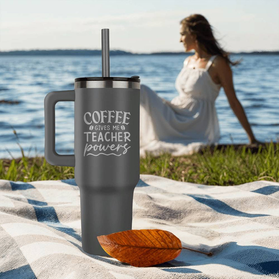 Coffee Give Me Teacher Power Tumbler-Jewelry-White-22-Chic Pop