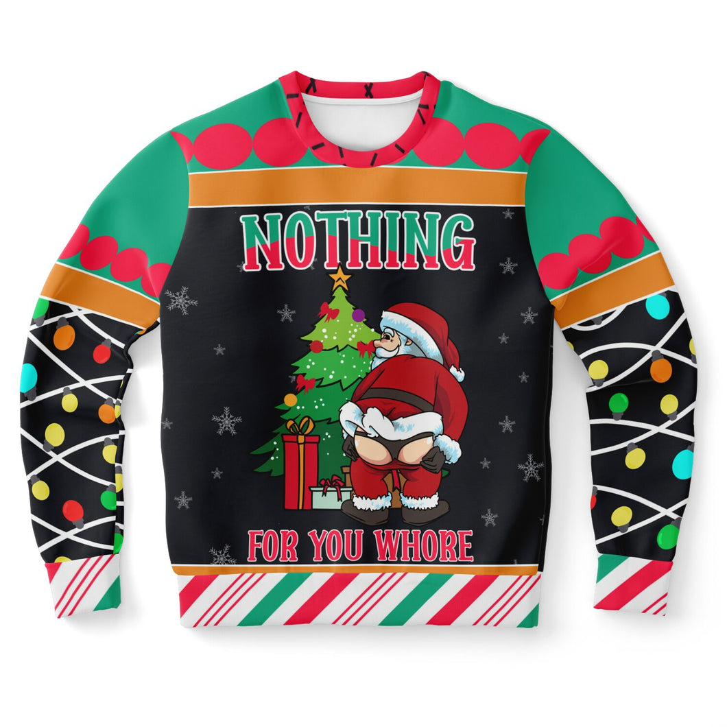 “Nothing for You” Naughty Santa Christmas-Athletic Sweatshirt - AOP-XS-1-Chic Pop