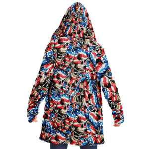 American Barbwire Skulls-Microfleece Cloak - AOP-XS-6-Chic Pop