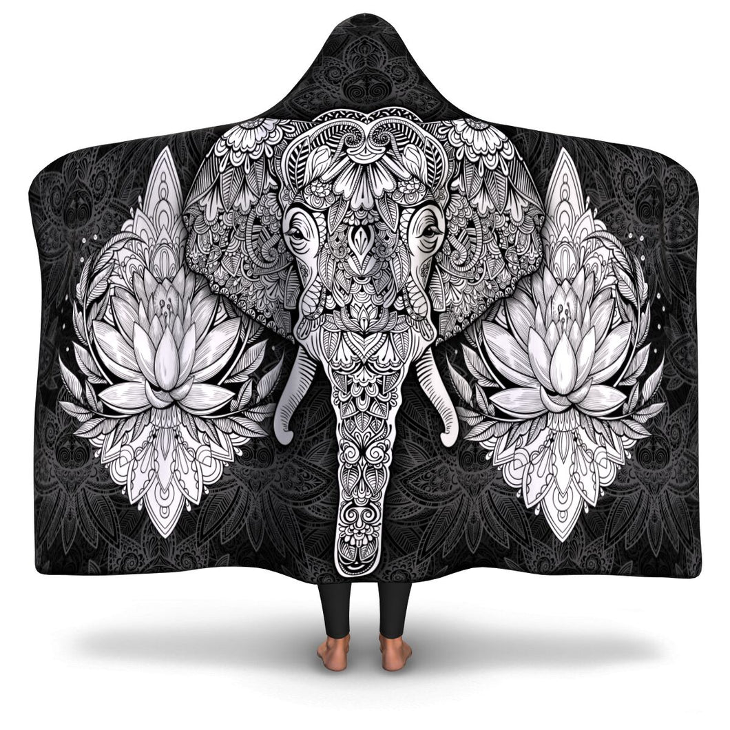 Mandala Elephant-Hooded Blanket-Adult-Premium Sherpa-1-Chic Pop