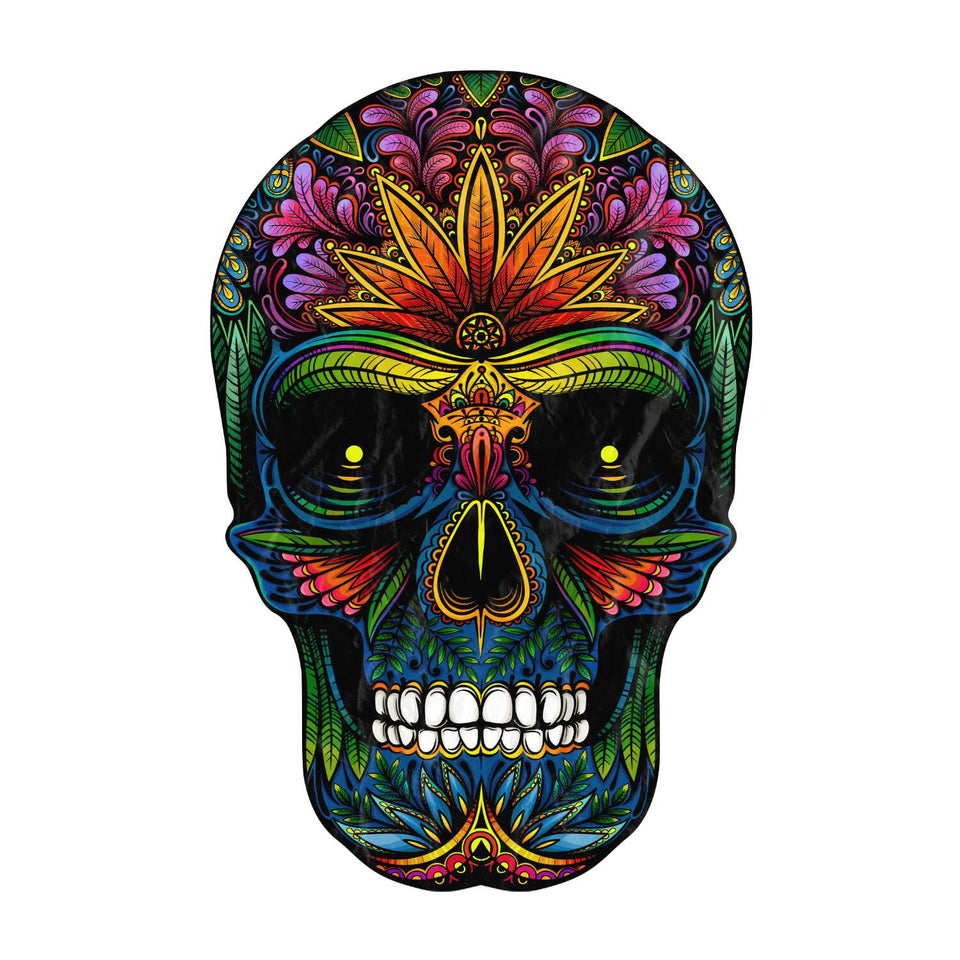 Colorful Skull-Freeform Beach Towel-XL - 57.1" x 70.9 / 145cm x 180cm-2-Chic Pop