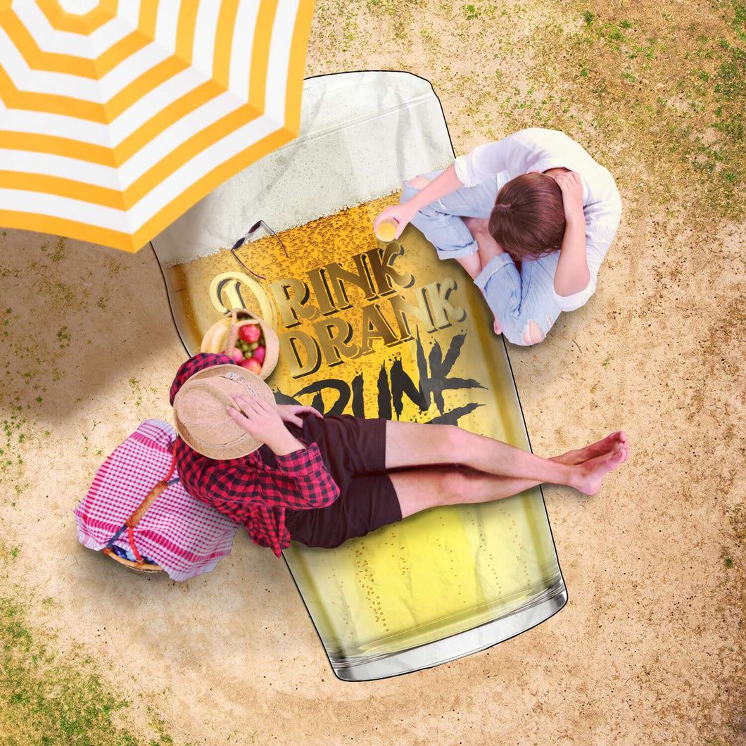 Drunk AF-Freeform Beach Towel-XL - 57.1