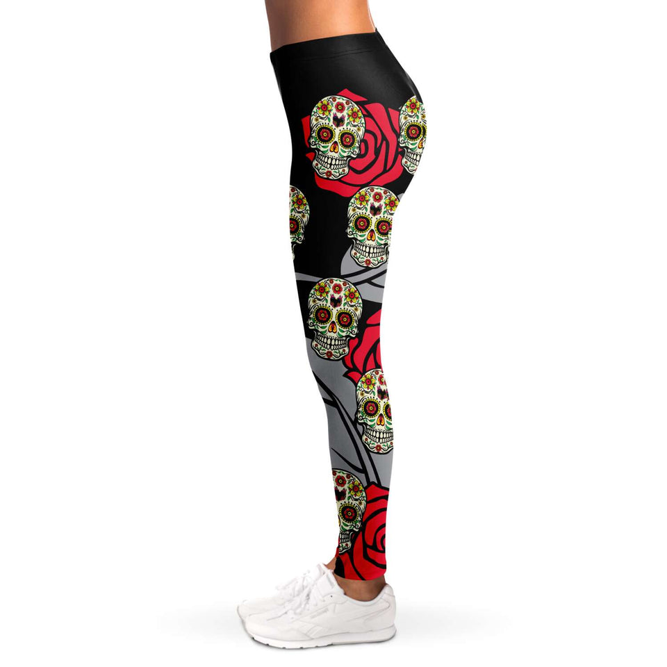 Sugar Skull-Leggings - AOP-XS-7-Chic Pop