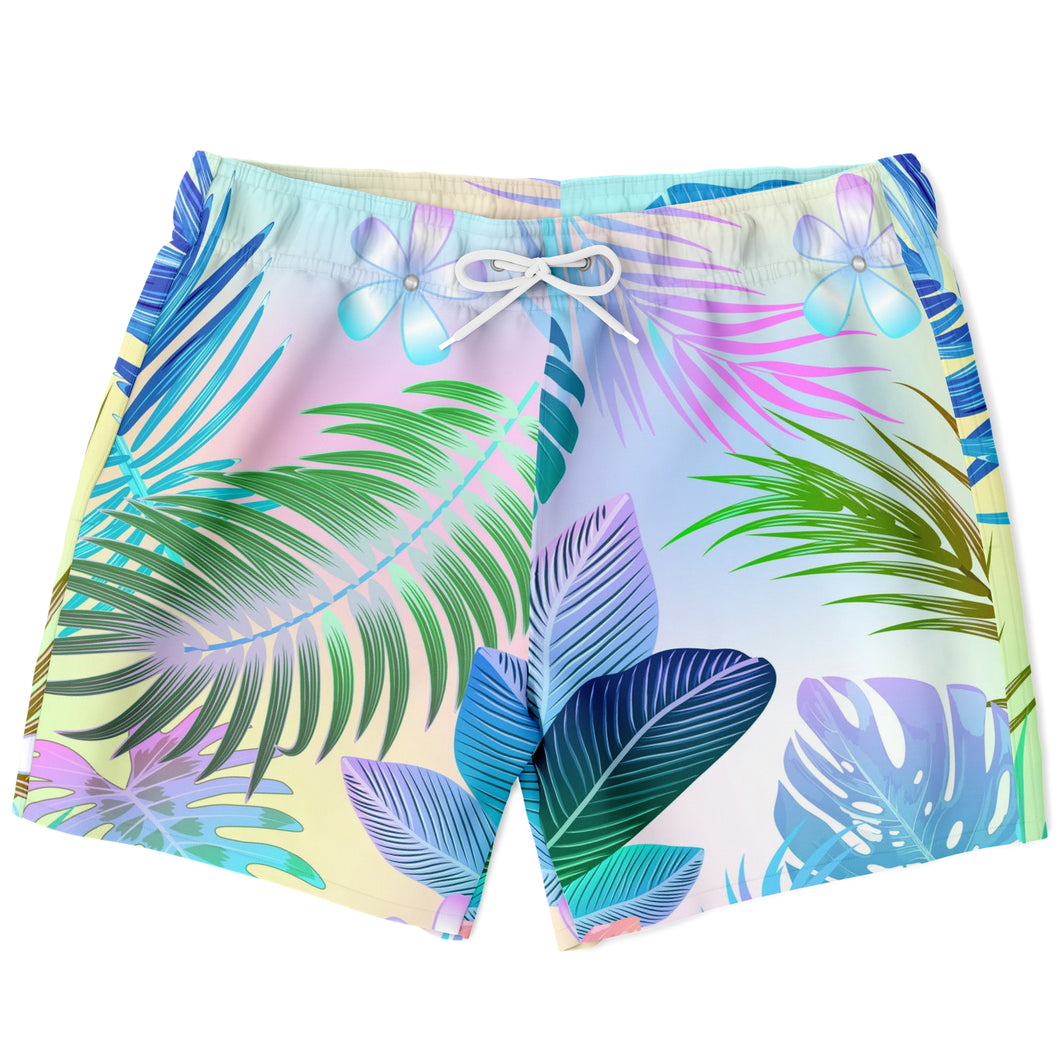 Tropical Floral White Short-Swim Trunks Men - AOP-XS-1-Chic Pop