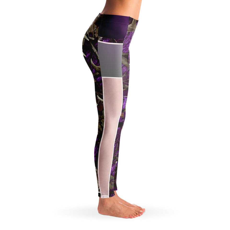 Purple Hunting - Mesh Pocket Legging All Over Print-Mesh Pocket Legging - AOP-XS-4-Chic Pop