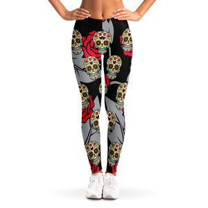 Sugar Skull-Leggings - AOP-XS-5-Chic Pop