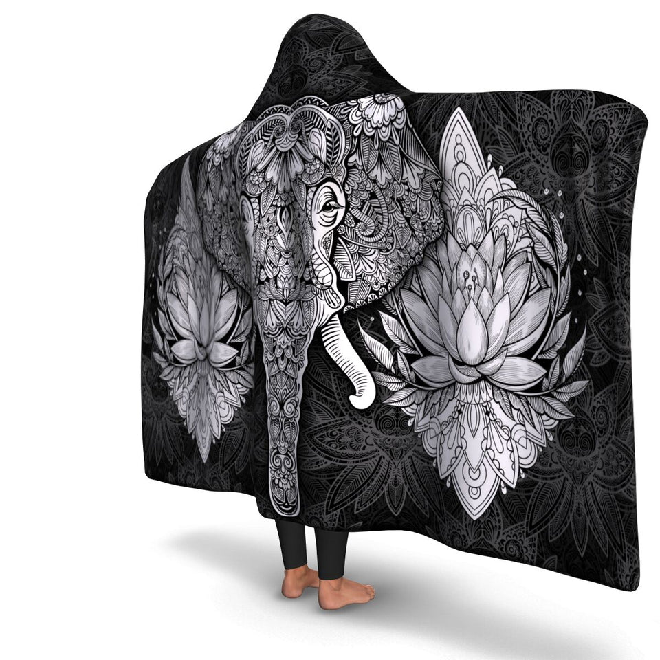 Mandala Elephant-Hooded Blanket-Adult-Premium Sherpa-2-Chic Pop