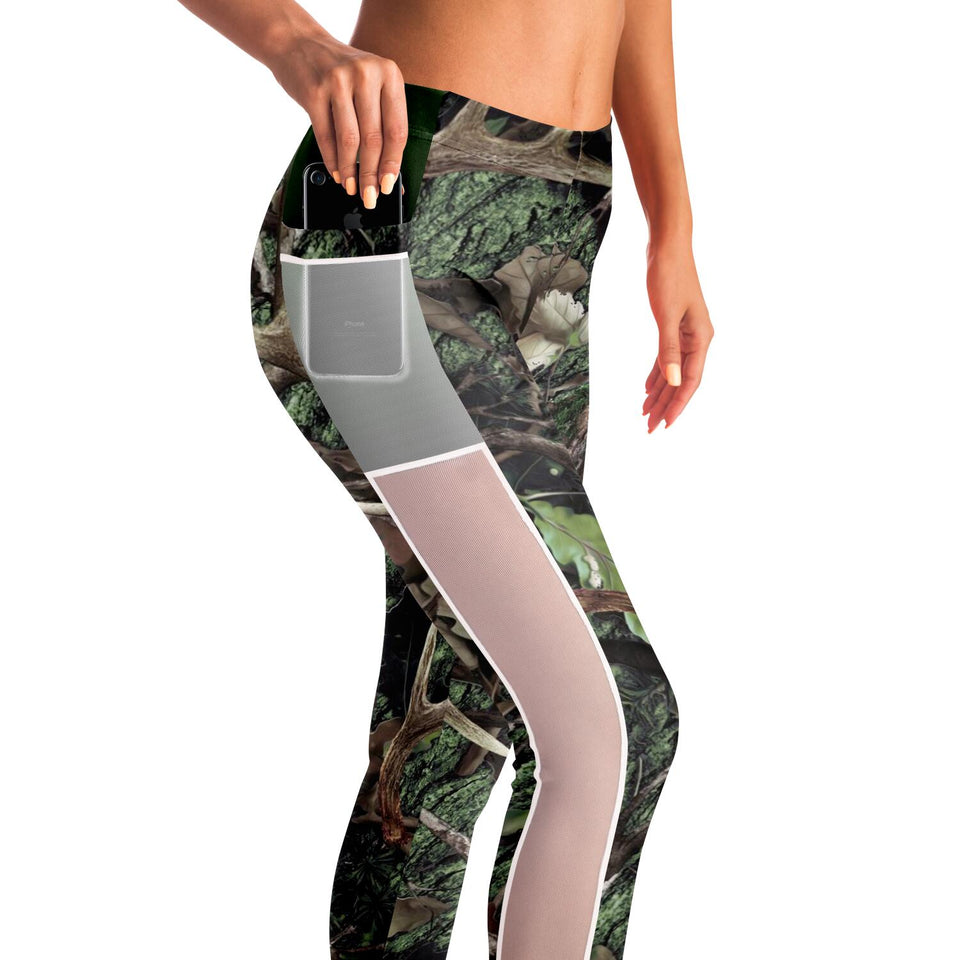 Green Hunting - Mesh Pocket Legging All Over Print-Mesh Pocket Legging - AOP-XS-9-Chic Pop