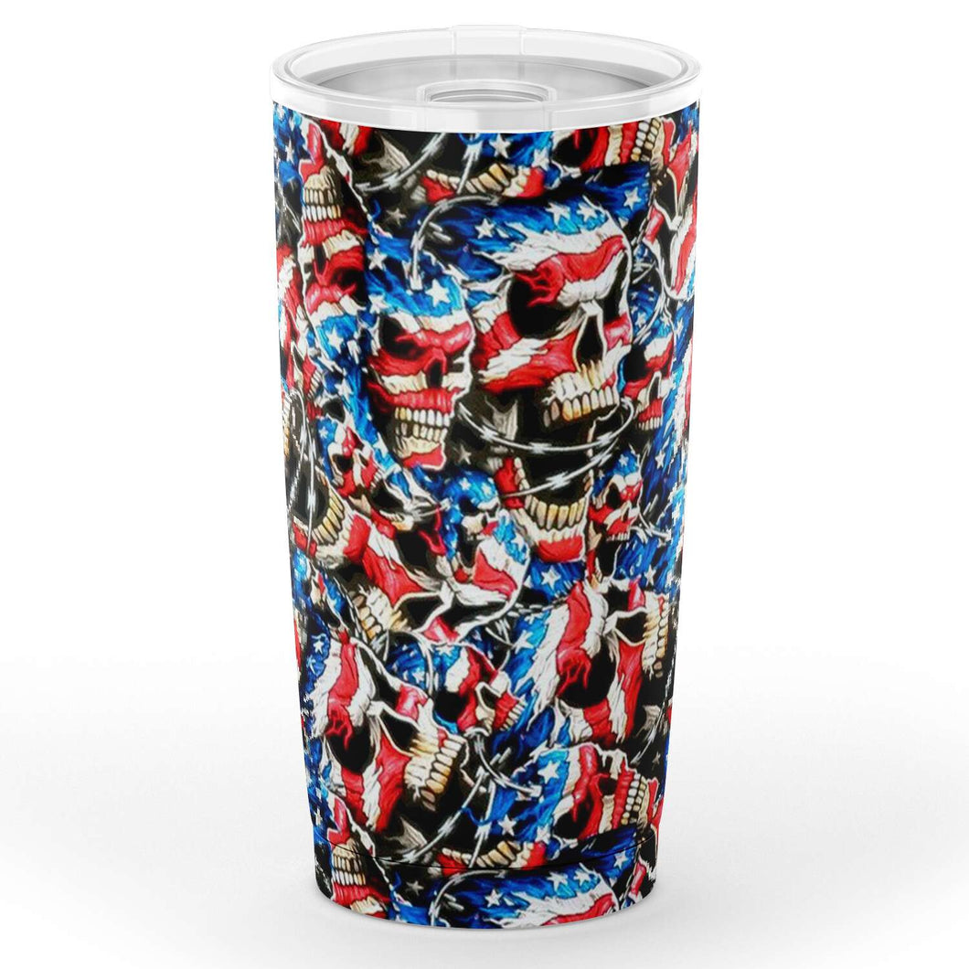 American Barbwire Skulls-20oz Tumbler - AOP-20oz-1-Chic Pop