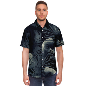 Flower Abstrait-Short Sleeve Button Down Shirt - AOP-XS-3-Chic Pop