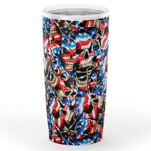 American Barbwire Skulls-20oz Tumbler - AOP-20oz-4-Chic Pop