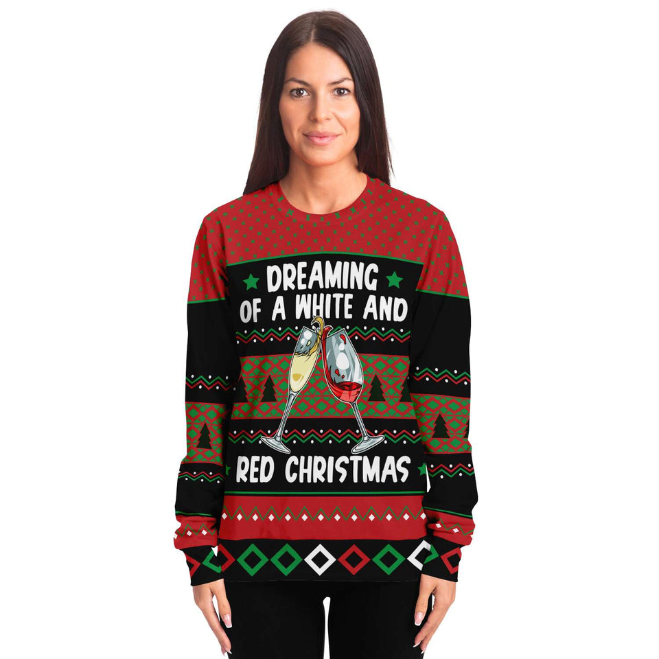 White and Red Christmas-Fashion Sweatshirt - AOP-XS-5-Chic Pop