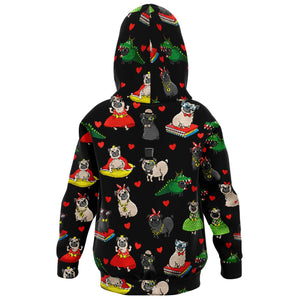 Pugs Kids Hoodie'-Fashion Kids Hoodie - AOP-XXS - 1/2 Years-4-Chic Pop