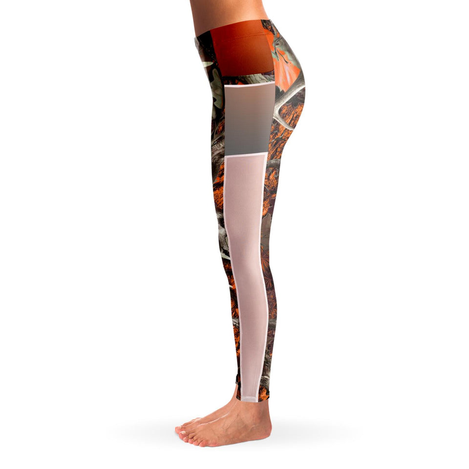 Orange Hunting - Mesh Pocket Legging All Over Print-Mesh Pocket Legging - AOP-XS-3-Chic Pop