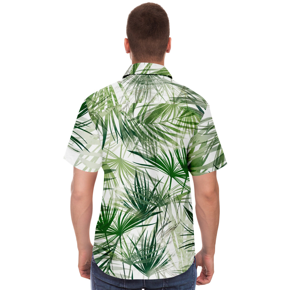 Flower Tropical-Short Sleeve Button Down Shirt - AOP-XS-4-Chic Pop