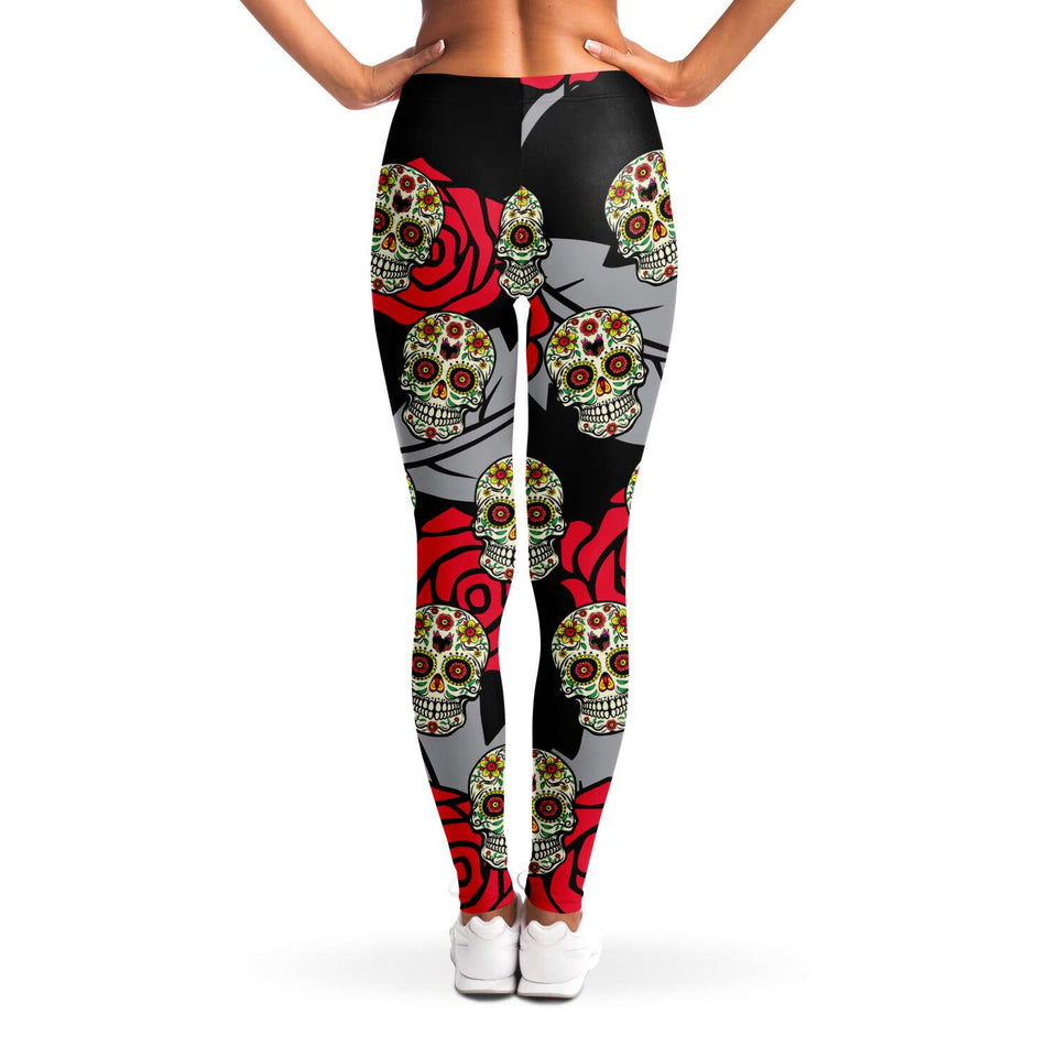 Sugar Skull-Leggings - AOP-XS-6-Chic Pop