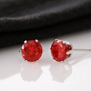Red Cubic Zirconia Earrings-Jewelry-1-Chic Pop