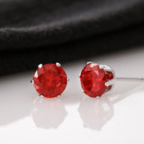 Red Cubic Zirconia Earrings-Jewelry-1-Chic Pop