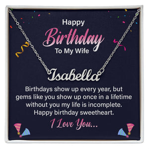Happy birthday to my wife-Jewelry-Polished Stainless Steel-Standard Box-1-Chic Pop