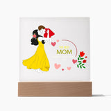 The Best Mom-Jewelry-Acrylic Square with LED Base-2-Chic Pop