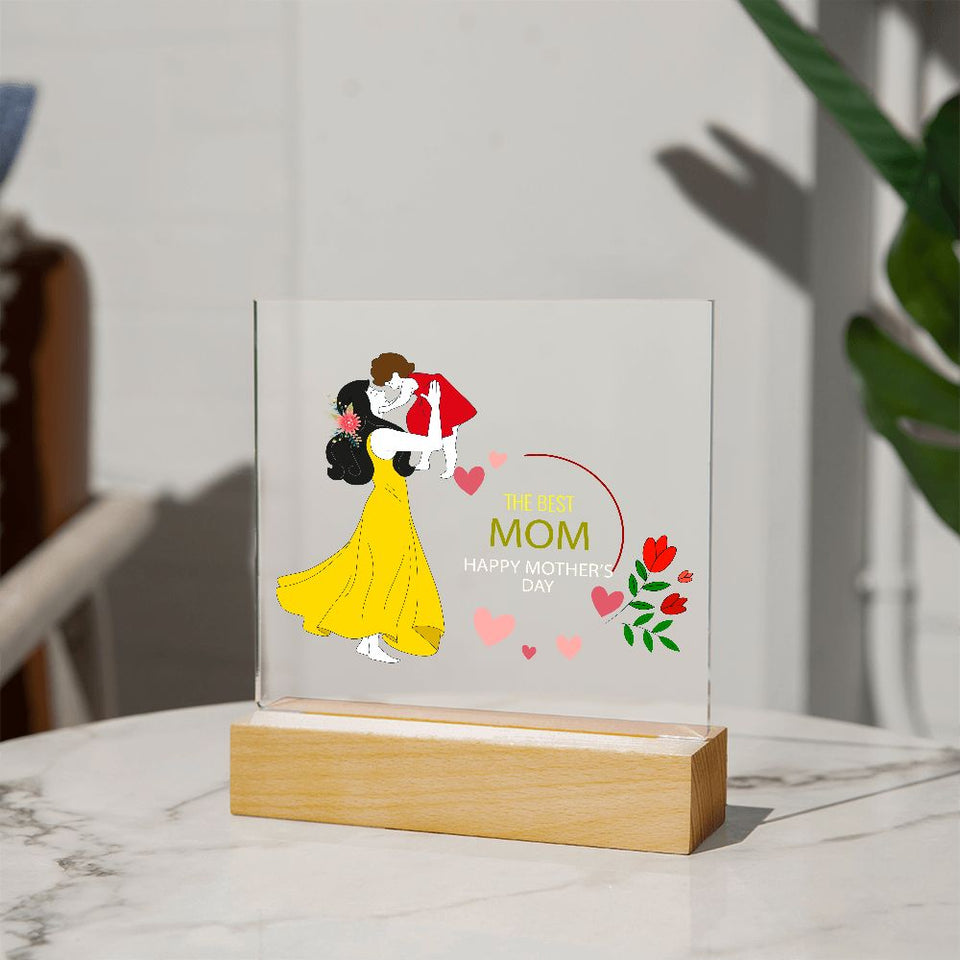The Best Mom-Jewelry-Acrylic Square with LED Base-3-Chic Pop