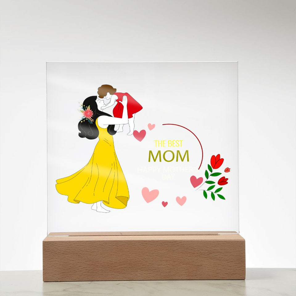 The Best Mom-Jewelry-Acrylic Square with LED Base-5-Chic Pop