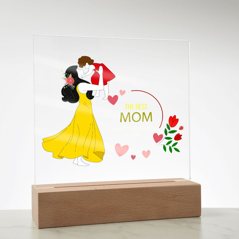 The Best Mom-Jewelry-Acrylic Square with LED Base-6-Chic Pop