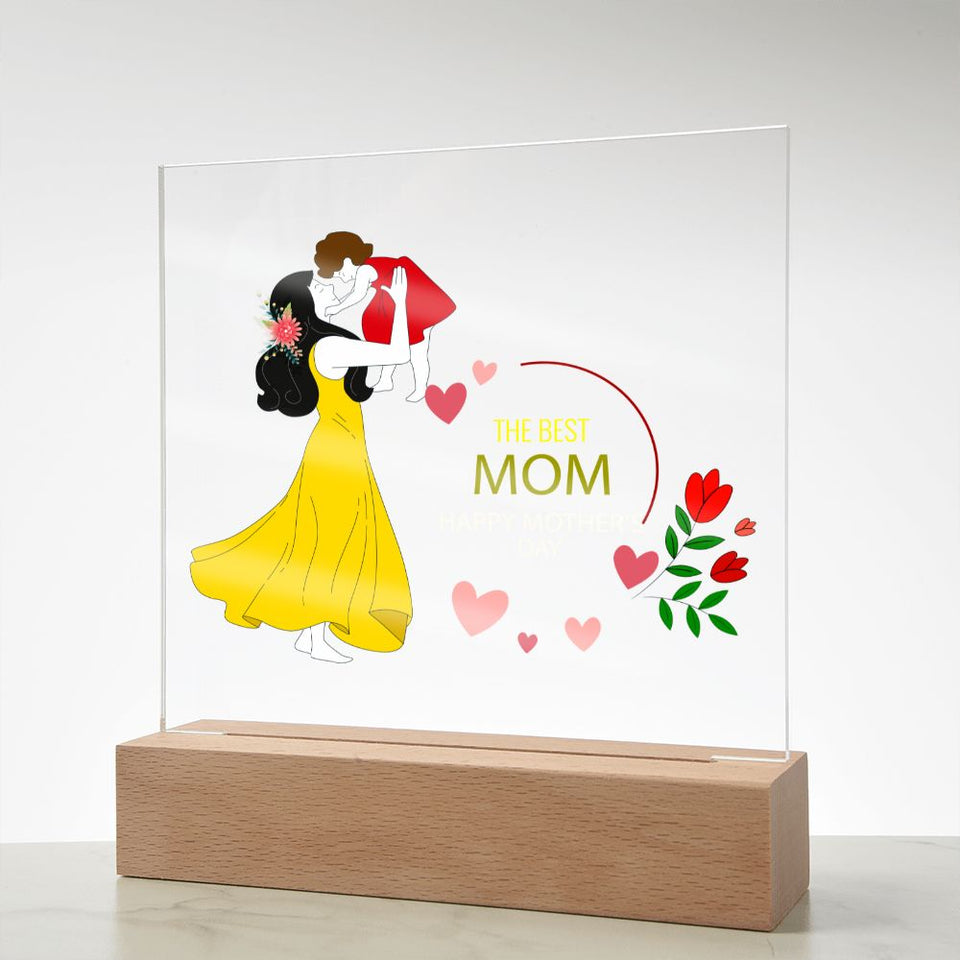 The Best Mom-Jewelry-Acrylic Square with LED Base-7-Chic Pop